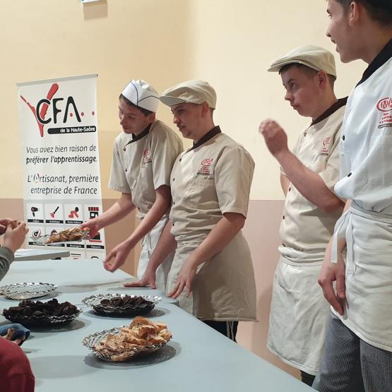 Les apprentis du CFA étaient présents pour cette semaine consacrée à la promotion des métiers de la filière pain.