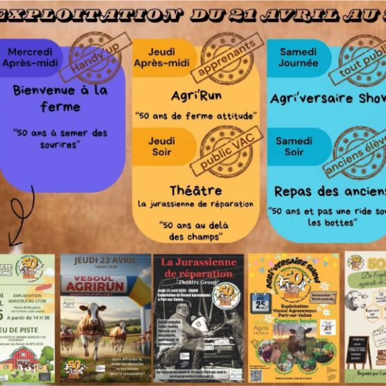 A l'occasion du cinquantenaire de la ferme du lycée agricole, c'est toute une semaine de festivités qui a été organisée par les apprenants de Vesoul Agrocampus. 