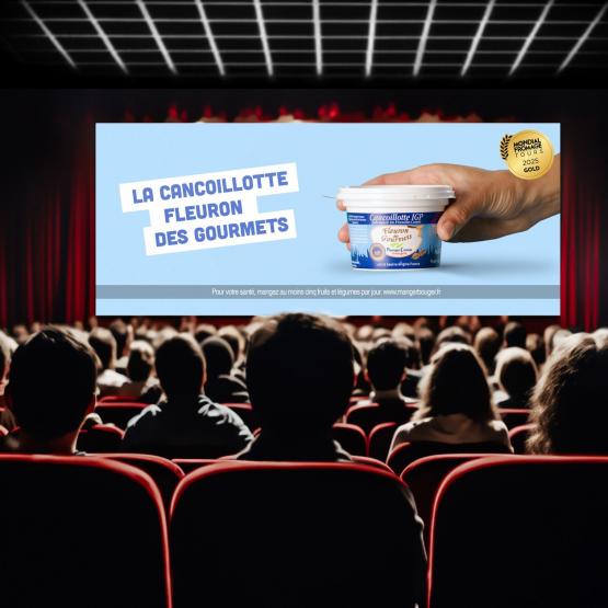 Un spot « renversant », dans les salles de cinéma de Besançon, Dijon et Vesoul, met en avant la cancoillotte Fleuron des Gourmets. Crédit photo : Pâturages Comtois