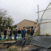 Charline Noirot a mobilisé à son insu les principes du keyline design en aménageant ses serres maraîchères. Crédit photo : AC