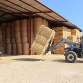 La livraison de paille en provenance de la Marne, au Gaec de la Marchaude. Crédit photo : A.Coronel