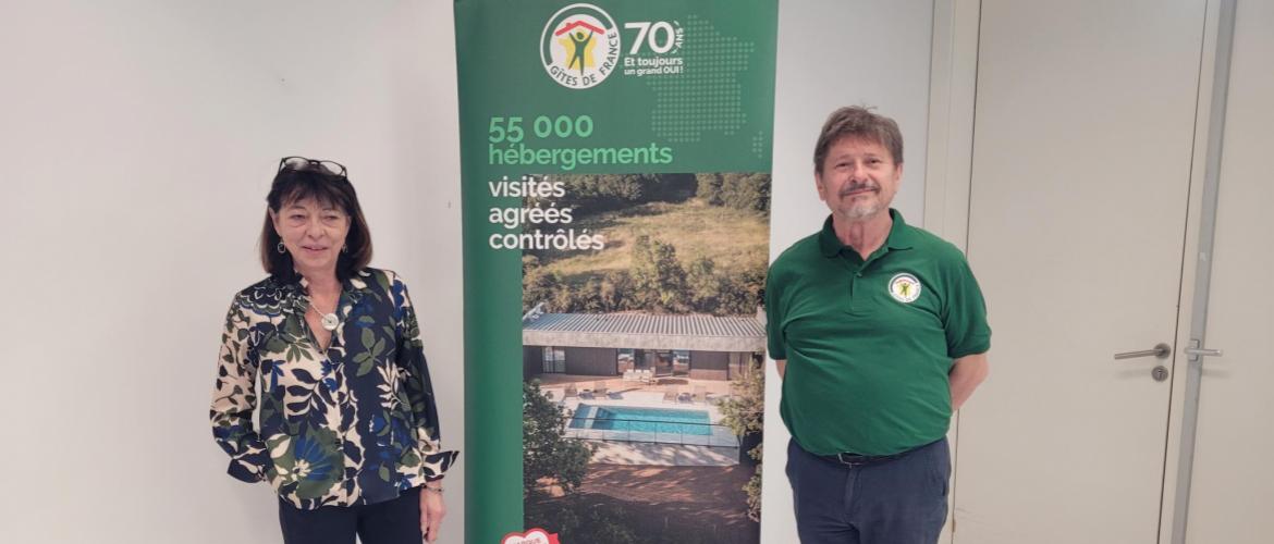 Sylvie Pellegrin, présidente nationale, et Sylvain Amand, président départemental 54, de Gîtes de France. Photo : JL.Masson