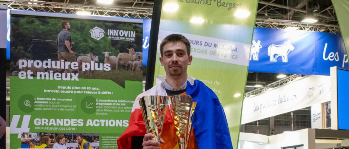 Le titre de Meilleur Jeune Berger de France 2026 revient à Romain Rogemont, élève au CFPPA de Charolles. Crédit photo : David Barbacci