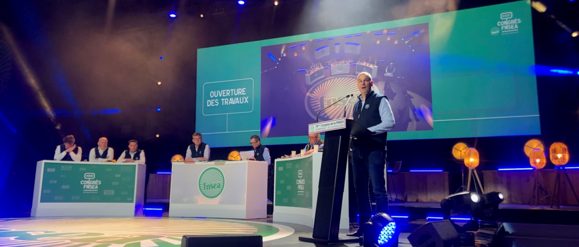  Dans son discours d’ouverture, le président de la FNSEA, Arnaud Rousseau, a rappelé le contexte particulier de ce congrès ©Actuagri